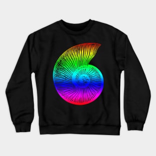 Ammonite Colorful Rainbow Fossil Design Crewneck Sweatshirt